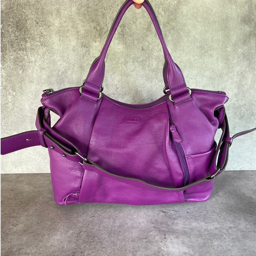 Aimme Kestenberg tamitha Satchel hobo Shoulderbag vibrant purple pebbled leather